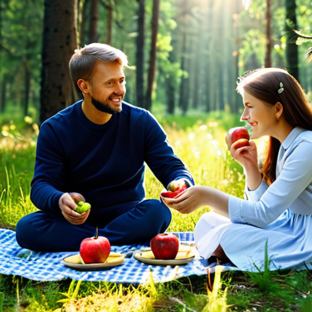 **
A family enjoying a picnic in a forest clearing near Moscow. They are eating berries, apples, and vegetables. They are fully clothed in modest, comfortable clothing. Sunlight streams through the trees. safe for work, appropriate content, family-friendly, fully clothed, perfect anatomy, correct proportions, natural pose, professional photography, high quality.
**