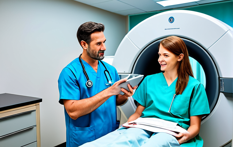 방사선사 법적 책임 이해 - "A professional female doctor wearing a white coat and stethoscope, examining an X-ray film in a bri... 방사선사 법적 책임 이해 - "A professional female doctor wearing a white coat and stethoscope, examining an X-ray film in a bri...