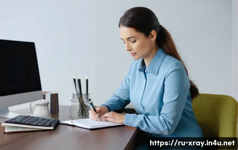 방사선사 경력 단절 해결 방법 - **Prompt 1: Focused Study and Modern Learning**
A determined female radiologist in her late 30s,...